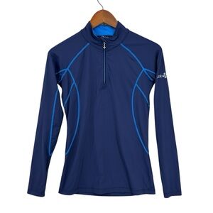 SHIRES Pullover Top Horse Riding Long Sleeve Shirt Air Dri Blue